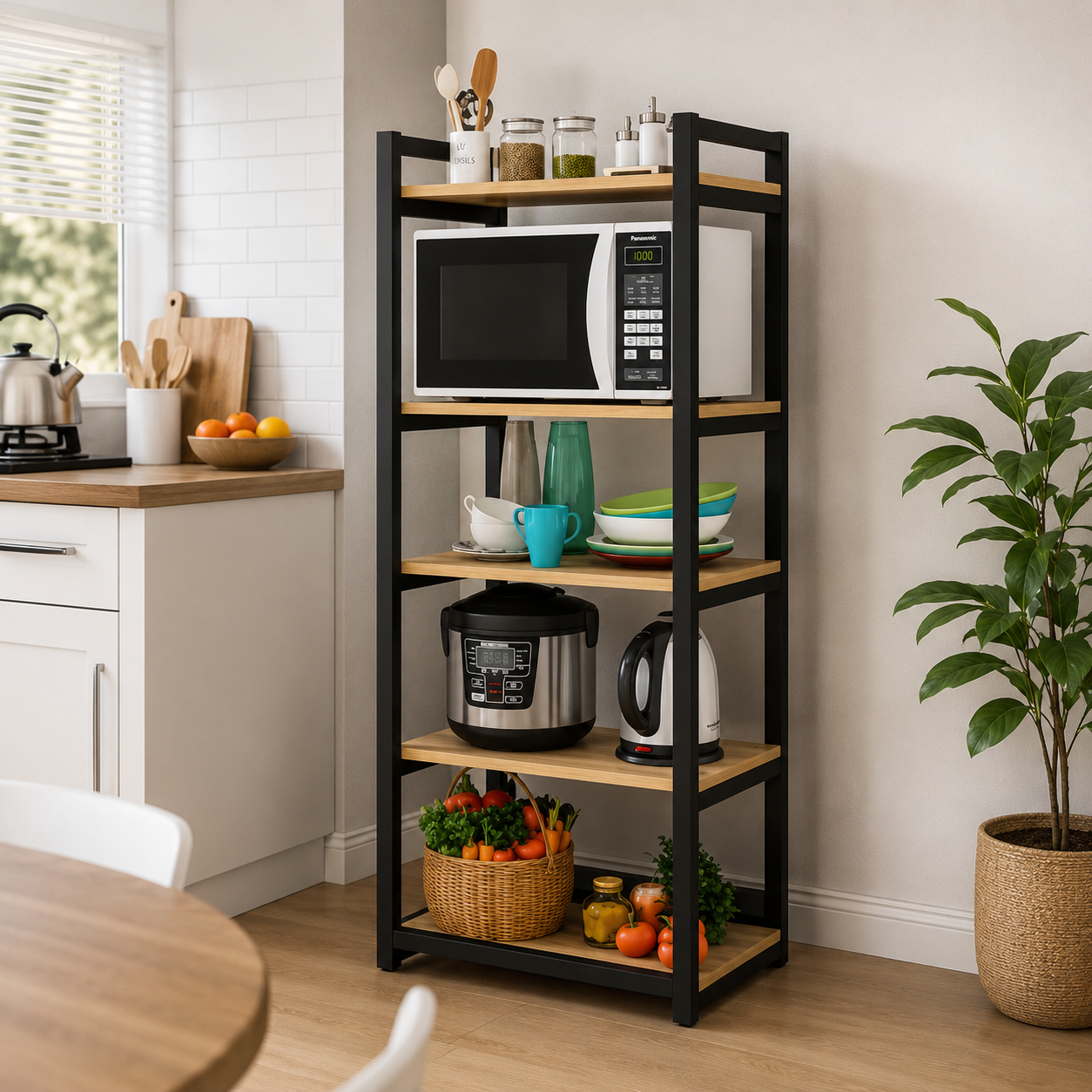 5-Tier Kitchen Counter Shelf & Microwave Stand