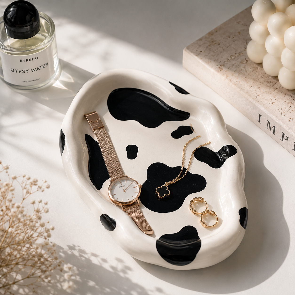 Cow Print Jewelry Tray