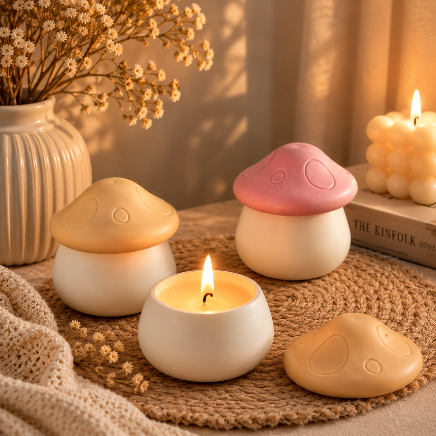 Mushroom-Shaped Decorative Candle