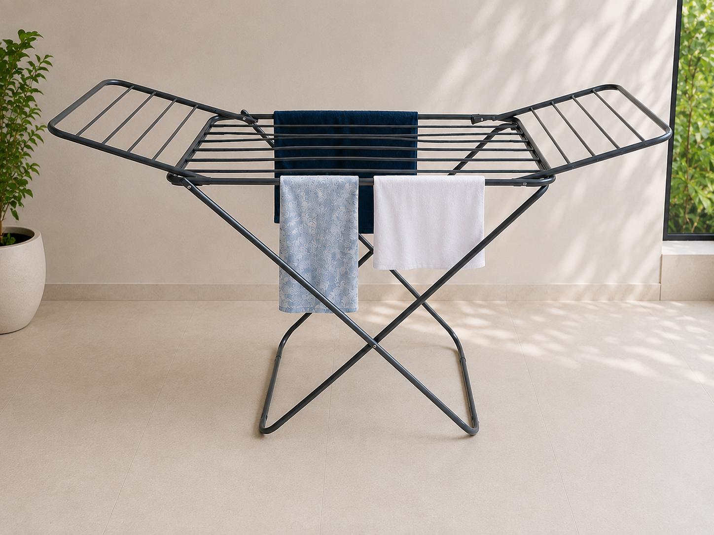 Heavy Duty Foldable Clothes Drying Rack – Rust-Resistant Laundry Airer with 68" Drying Space
