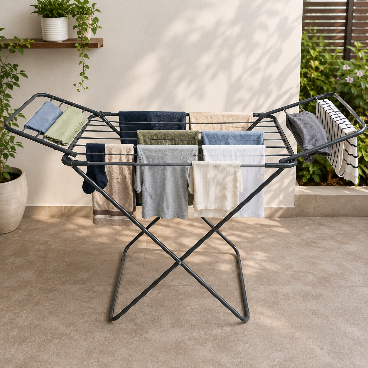 Heavy Duty Foldable Clothes Drying Rack – Rust-Resistant Laundry Airer with 68" Drying Space