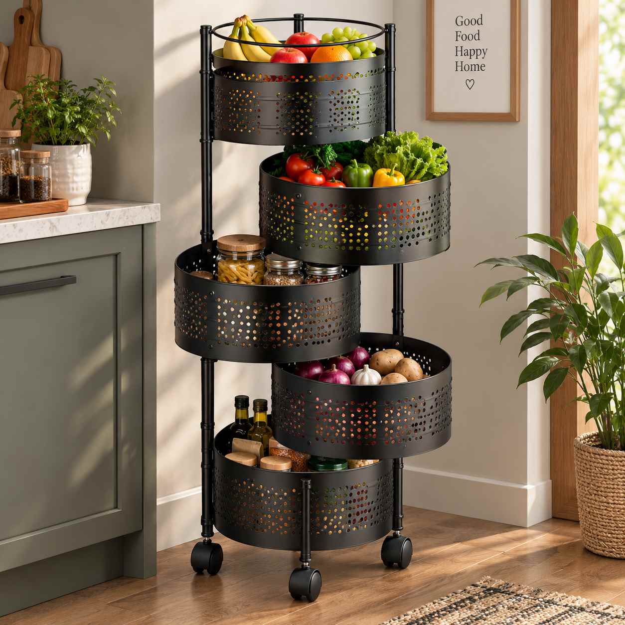 5-Tier Rotating Storage Basket
