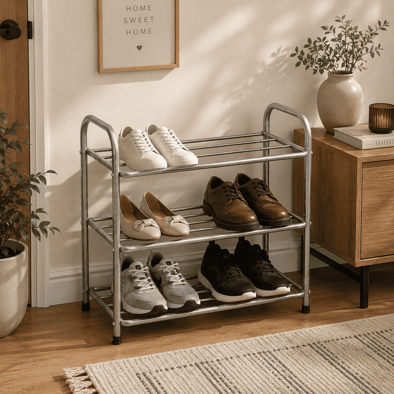 3-Tier Metal Shoe Rack
