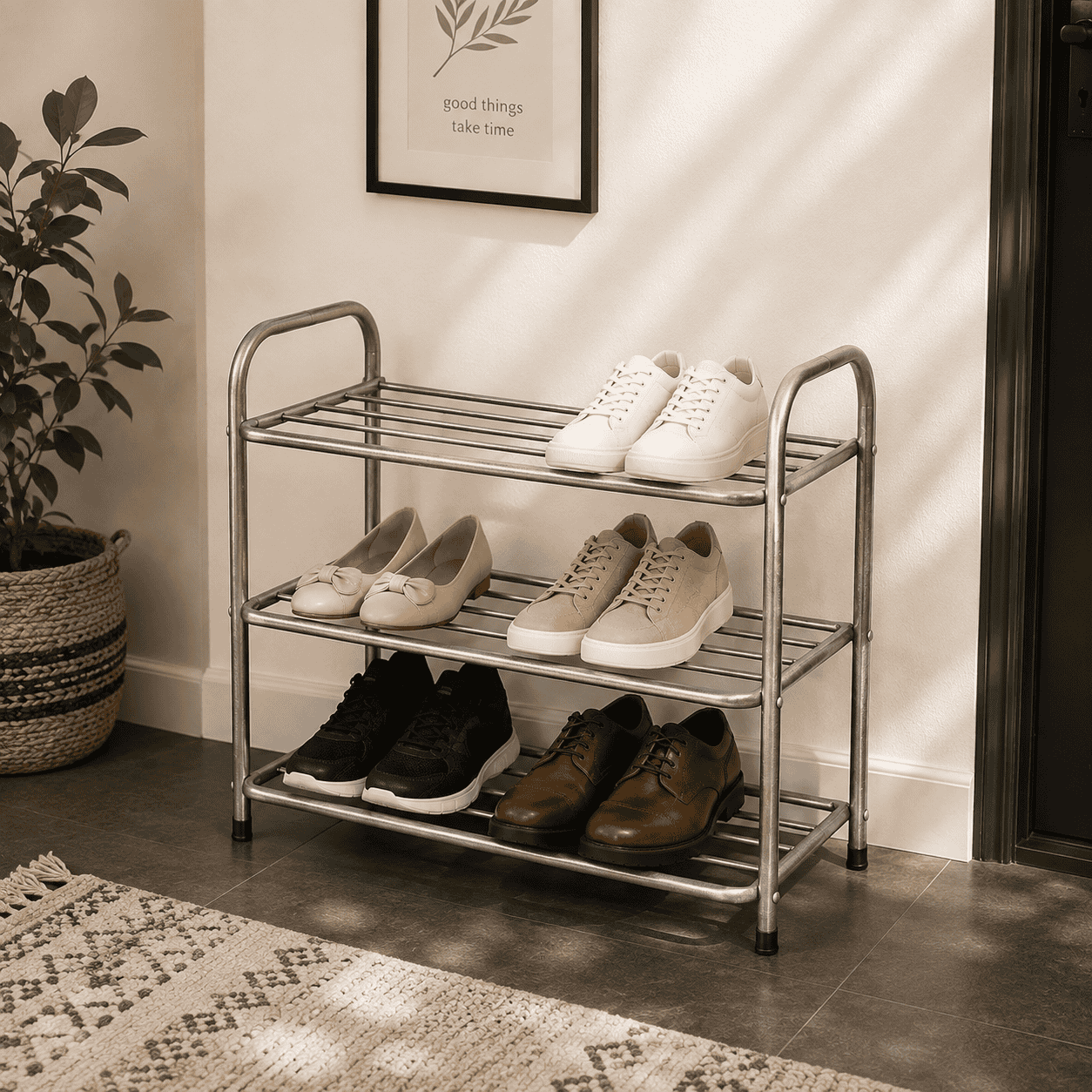 3-Tier Metal Shoe Rack