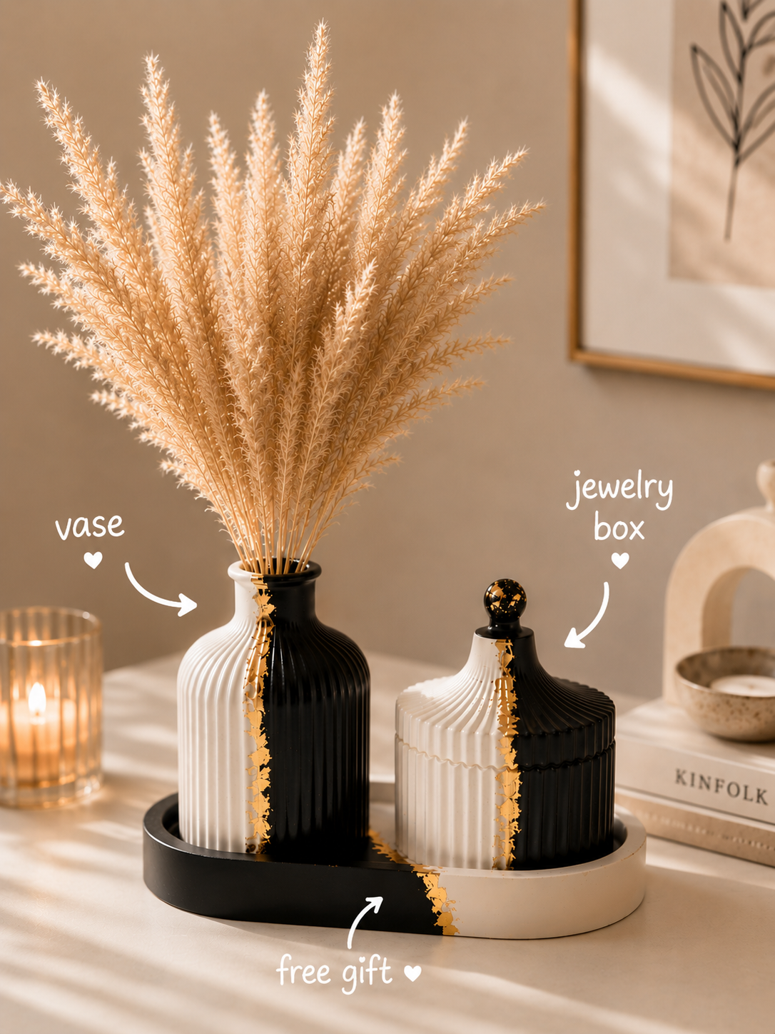 Vase Set with Tray