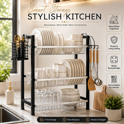 3-Tier Countertop Dish Drying Rack