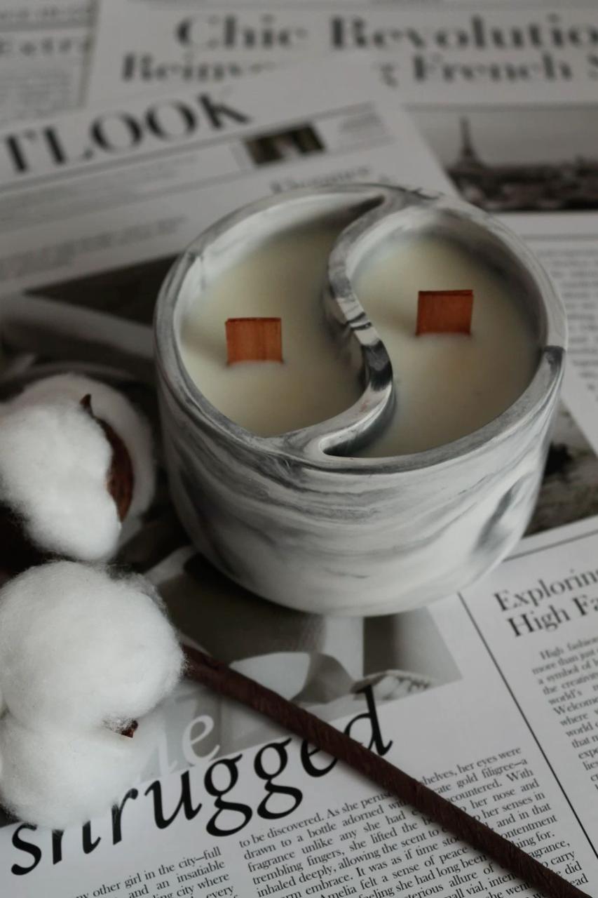 Yin Yang Scented Soy Candle | Handmade Aromatherapy Candle for Home Décor