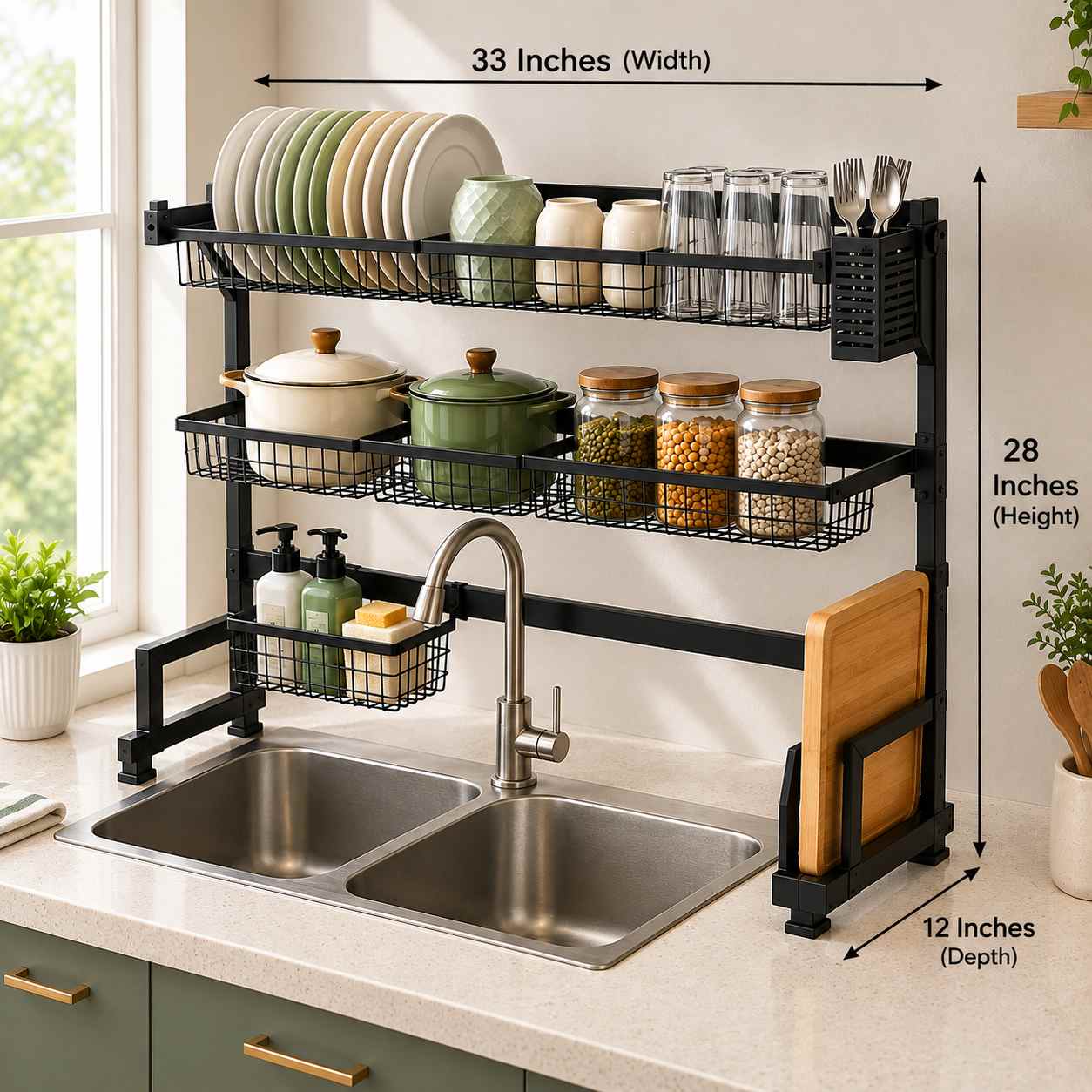 2 Tier Over Sink Kitchen Rack