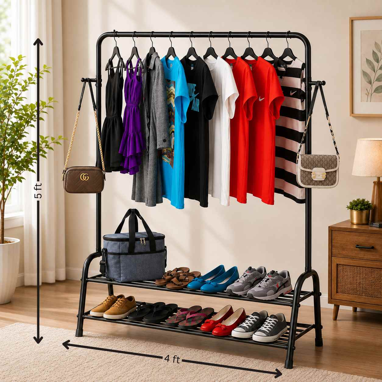 2-Tier Clothes & Shoe Rack