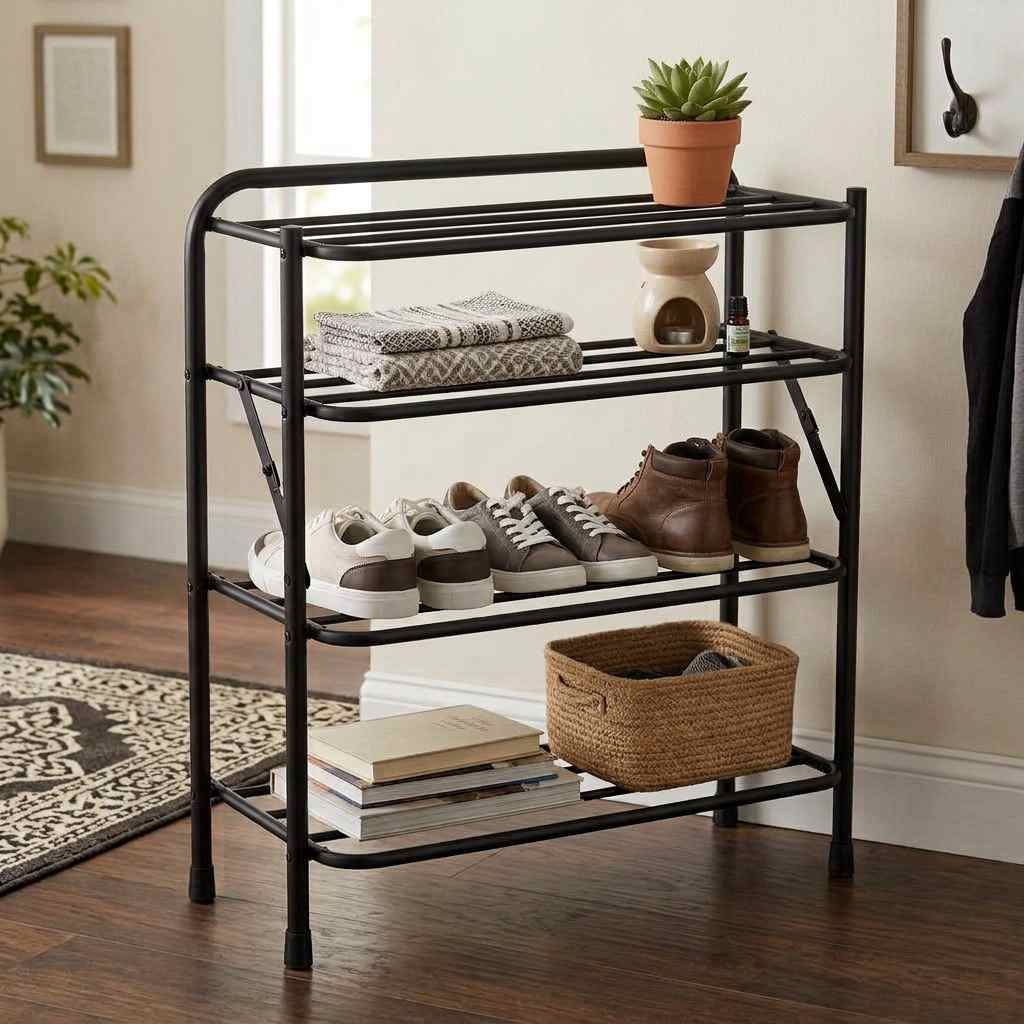 Foldable Metal Shoe Rack – 3/4/5 Tier