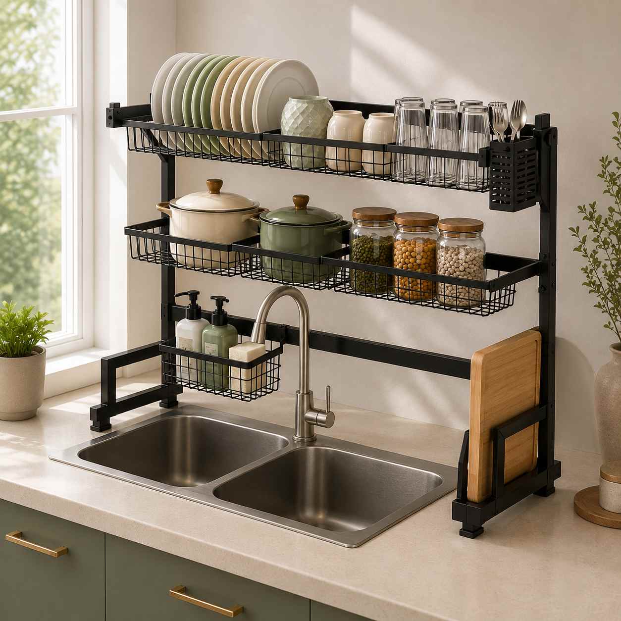2 Tier Over Sink Kitchen Rack