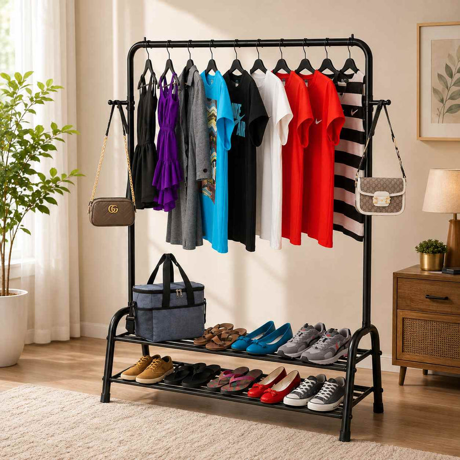 2-Tier Clothes & Shoe Rack