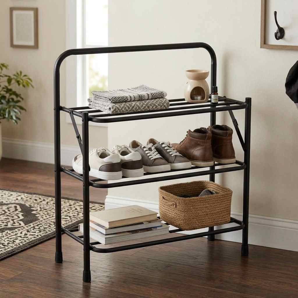 Foldable Metal Shoe Rack – 3/4/5 Tier