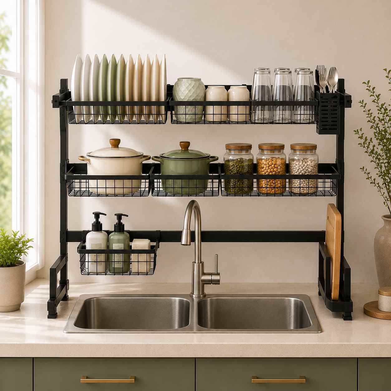 2 Tier Over Sink Kitchen Rack