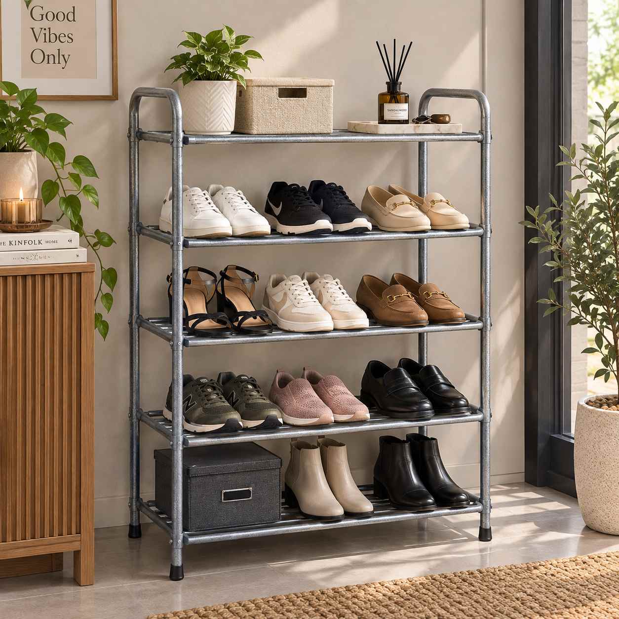 5-Tier Metal Shoe Rack