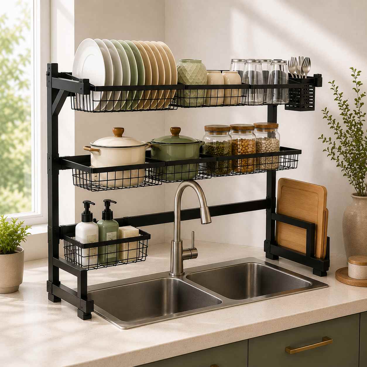2 Tier Over Sink Kitchen Rack