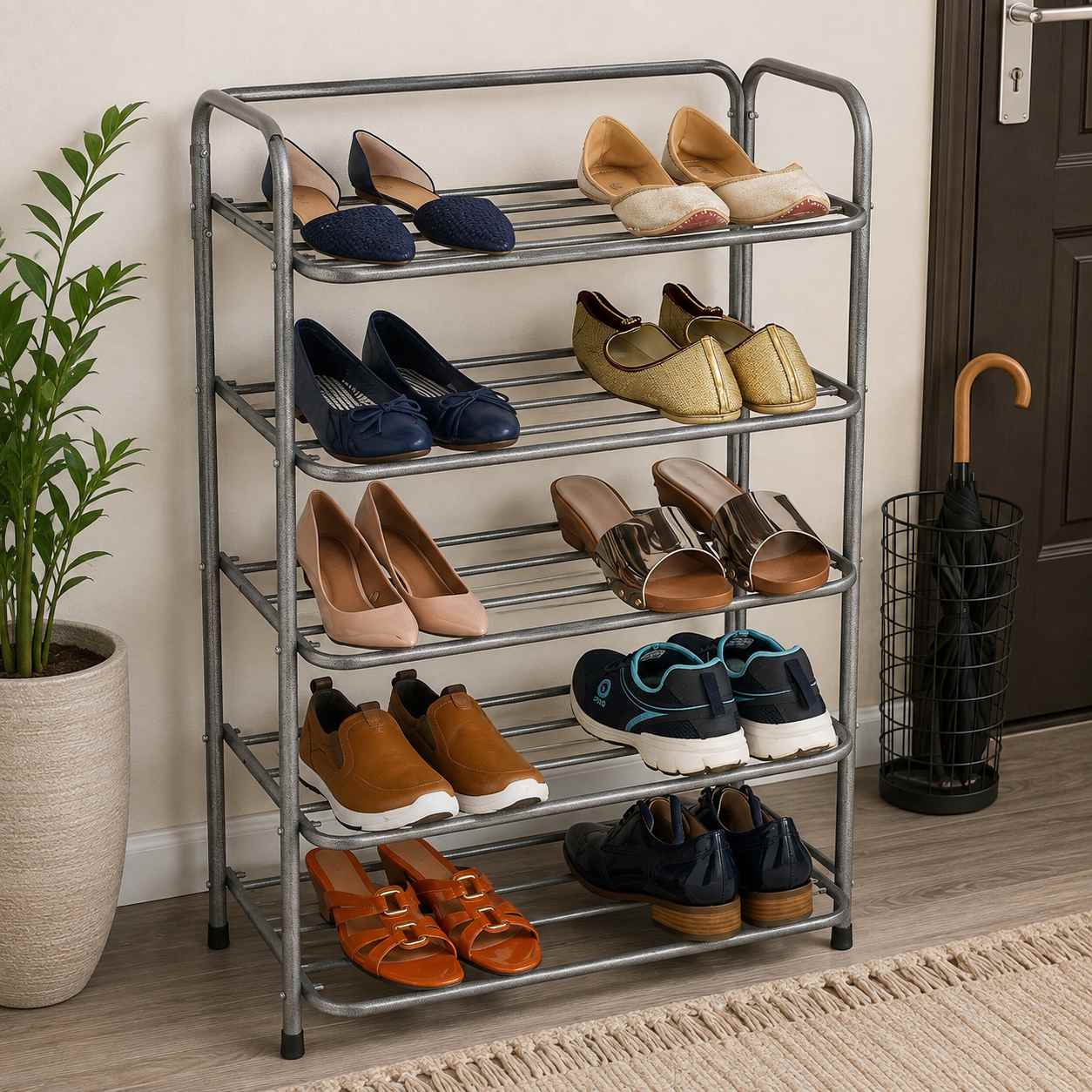 5-Tier Metal Shoe Rack