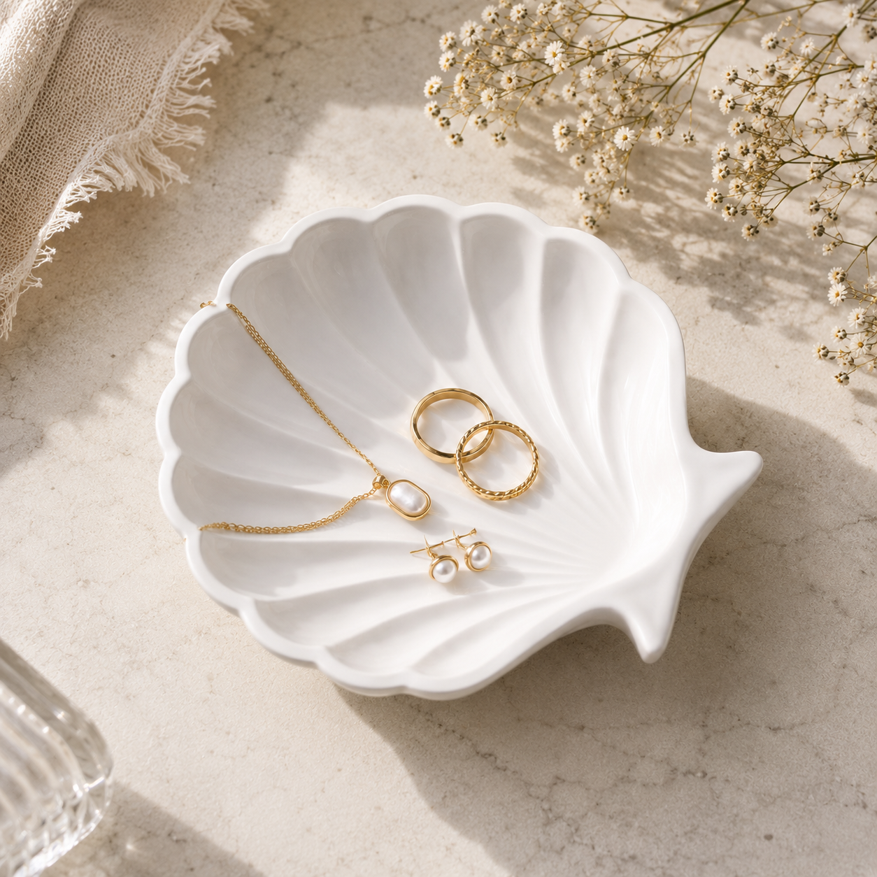 Shell-Shaped Jewelry Dish