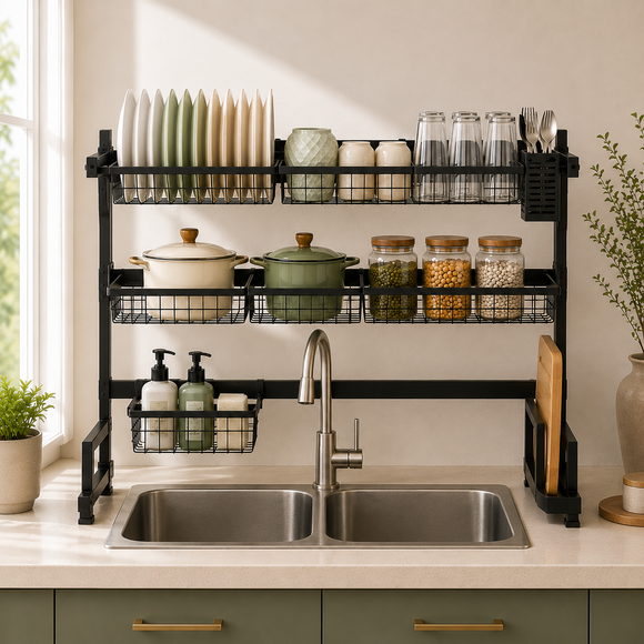 2 Tier Over Sink Kitchen Rack